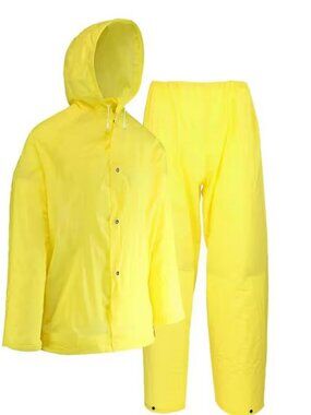 HDX Economy Men's Yellow Polyurethane-Coated Polyester Rain Suit (2-Piece) New